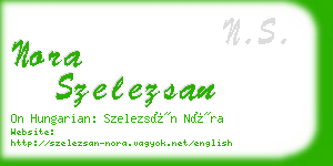 nora szelezsan business card